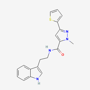 molecular formula C19H18N4OS B2762062 N-[2-(1H-indol-3-yl)ethyl]-1-methyl-3-(2-thienyl)-1H-pyrazole-5-carboxamide CAS No. 1219842-53-1