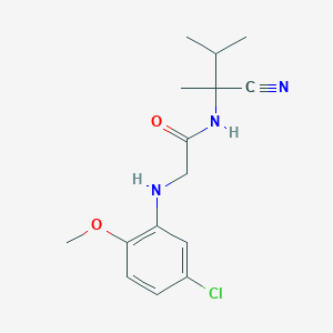 molecular formula C15H20ClN3O2 B2762063 2-[(5-chloro-2-methoxyphenyl)amino]-N-(1-cyano-1,2-dimethylpropyl)acetamide CAS No. 1240843-76-8