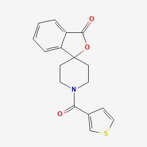 molecular formula C17H15NO3S B2762070 1'-(thiophene-3-carbonyl)-3H-spiro[isobenzofuran-1,4'-piperidin]-3-one CAS No. 1798029-15-8