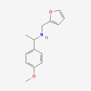 molecular formula C14H17NO2 B2762073 Furan-2-ylmethyl-[1-(4-methoxy-phenyl)-ethyl]-amine CAS No. 626216-15-7