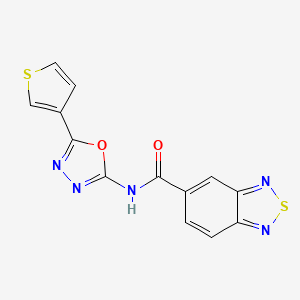 molecular formula C13H7N5O2S2 B2762074 N-(5-(thiophen-3-yl)-1,3,4-oxadiazol-2-yl)benzo[c][1,2,5]thiadiazole-5-carboxamide CAS No. 1226434-57-6