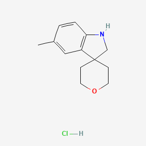 molecular formula C13H18ClNO B2762084 5-Methyl-1,2-dihydrospiro[indole-3,4'-oxane] hydrochloride CAS No. 2197062-67-0