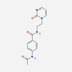 molecular formula C15H16N4O3 B2762093 4-acetamido-N-(2-(2-oxopyrimidin-1(2H)-yl)ethyl)benzamide CAS No. 2178771-16-7
