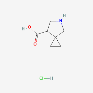molecular formula C7H12ClNO2 B2762100 5-Azaspiro[2.4]heptane-7-carboxylic acid hydrochloride CAS No. 2137944-58-0