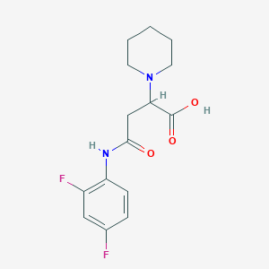 molecular formula C15H18F2N2O3 B2762103 4-((2,4-Difluorophenyl)amino)-4-oxo-2-(piperidin-1-yl)butanoic acid CAS No. 941983-06-8