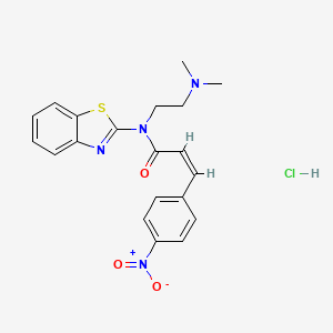 molecular formula C20H21ClN4O3S B2762104 (Z)-N-(benzo[d]thiazol-2-yl)-N-(2-(dimethylamino)ethyl)-3-(4-nitrophenyl)acrylamide hydrochloride CAS No. 1217248-89-9