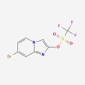 molecular formula C8H4BrF3N2O3S B2762108 7-Bromoimidazo[1,2-a]pyridin-2-yl trifluoromethanesulfonate CAS No. 1803605-72-2