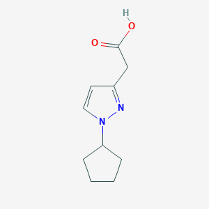 molecular formula C10H14N2O2 B2762110 2-(1-Cyclopentyl-1H-pyrazol-3-yl)acetic acid CAS No. 1260659-07-1