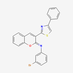 (Z)-3-bromo-N-(3-(4-phenylthiazol-2-yl)-2H-chromen-2-ylidene)aniline