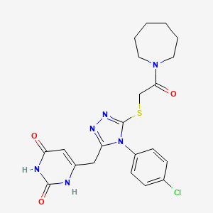 6-((5-((2-(azepan-1-yl)-2-oxoethyl)thio)-4-(4-chlorophenyl)-4H-1,2,4-triazol-3-yl)methyl)pyrimidine-2,4(1H,3H)-dione