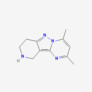 molecular formula C11H14N4 B2762127 2,4-Dimethyl-7,8,9,10-tetrahydropyrido[4',3':3,4]pyrazolo[1,5-a]pyrimidine CAS No. 1706464-23-4