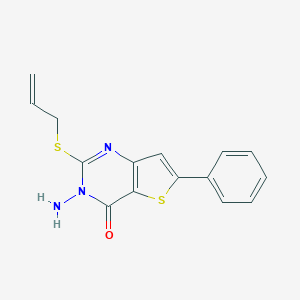 molecular formula C15H13N3OS2 B276213 2-(allylsulfanyl)-3-amino-6-phenylthieno[3,2-d]pyrimidin-4(3H)-one 