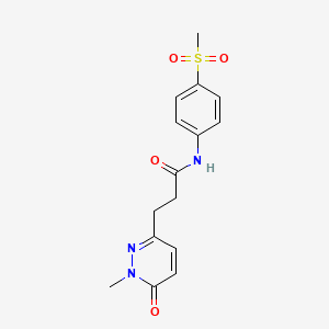 molecular formula C15H17N3O4S B2762139 3-(1-甲基-6-氧代-1,6-二氢吡啶-3-基)-N-(4-(甲磺酰)苯基)丙酰胺 CAS No. 1797888-92-6
