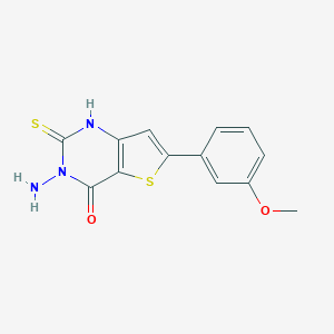 molecular formula C13H11N3O2S2 B276214 3-amino-6-(3-methoxyphenyl)-2-sulfanylthieno[3,2-d]pyrimidin-4(3H)-one 