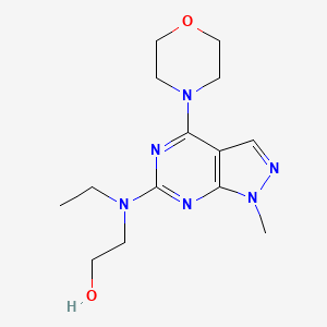 molecular formula C14H22N6O2 B2762140 2-(ethyl(1-methyl-4-morpholino-1H-pyrazolo[3,4-d]pyrimidin-6-yl)amino)ethanol CAS No. 897619-69-1