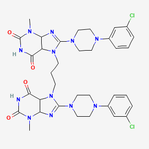 8-[4-(3-chlorophenyl)piperazin-1-yl]-7-(3-{8-[4-(3-chlorophenyl)piperazin-1-yl]-3-methyl-2,6-dioxo-2,3,6,7-tetrahydro-1H-purin-7-yl}propyl)-3-methyl-2,3,6,7-tetrahydro-1H-purine-2,6-dione