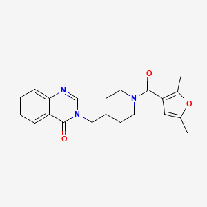 molecular formula C21H23N3O3 B2762152 3-[[1-(2,5-Dimethylfuran-3-carbonyl)piperidin-4-yl]methyl]quinazolin-4-one CAS No. 2380171-00-4