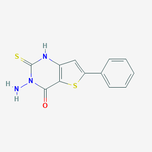 molecular formula C12H9N3OS2 B276216 3-amino-6-phenyl-2-sulfanylthieno[3,2-d]pyrimidin-4(3H)-one 