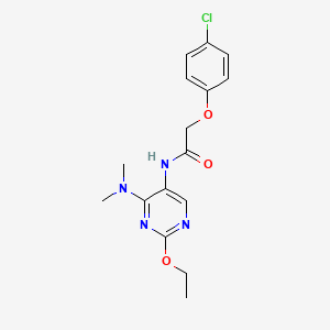 molecular formula C16H19ClN4O3 B2762168 2-(4-chlorophenoxy)-N-(4-(dimethylamino)-2-ethoxypyrimidin-5-yl)acetamide CAS No. 1788772-96-2