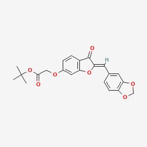 molecular formula C22H20O7 B2762173 (Z)-叔丁基 2-((2-(苯并[d][1,3]二噁烷-5-基甲亚)-3-氧代-2,3-二氢苯并呋喃-6-基)氧基)乙酸酯 CAS No. 929373-16-0