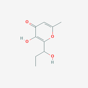 molecular formula C9H12O4 B2762174 2-(1-hydroxypropyl)-3-hydroxy-6-methyl-pyran-4(1H)-one CAS No. 138597-36-1