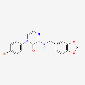 3-[(1,3-benzodioxol-5-ylmethyl)amino]-1-(4-bromophenyl)pyrazin-2(1H)-one