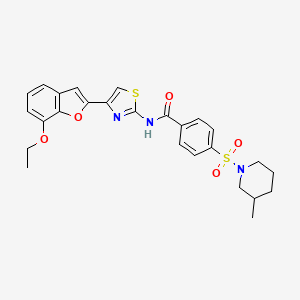 N-(4-(7-ethoxybenzofuran-2-yl)thiazol-2-yl)-4-((3-methylpiperidin-1-yl)sulfonyl)benzamide