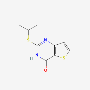 molecular formula C9H10N2OS2 B2762190 2-(异丙基硫代基)噻吩[3,2-d]嘧啶-4-醇 CAS No. 339105-63-4