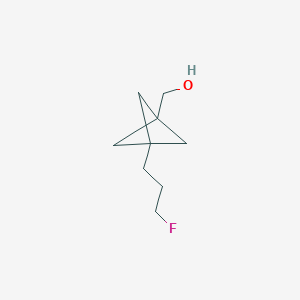 molecular formula C9H15FO B2762199 [3-(3-Fluoropropyl)-1-bicyclo[1.1.1]pentanyl]methanol CAS No. 2287283-80-9