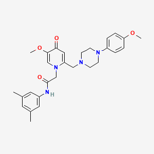 molecular formula C28H34N4O4 B2762206 N-(3,5-dimethylphenyl)-2-(5-methoxy-2-((4-(4-methoxyphenyl)piperazin-1-yl)methyl)-4-oxopyridin-1(4H)-yl)acetamide CAS No. 921463-60-7