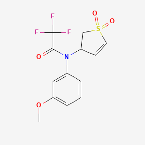 molecular formula C13H12F3NO4S B2762214 N-(1,1-dioxido-2,3-dihydrothiophen-3-yl)-2,2,2-trifluoro-N-(3-methoxyphenyl)acetamide CAS No. 1017632-07-3