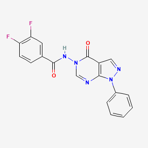 molecular formula C18H11F2N5O2 B2762220 3,4-二氟-N-(4-氧代-1-苯基-1H-吡唑并[3,4-d]嘧啶-5(4H)-基)苯甲酰胺 CAS No. 899996-33-9