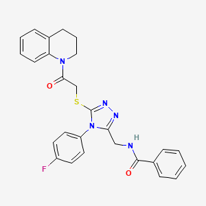 N-((5-((2-(3,4-dihydroquinolin-1(2H)-yl)-2-oxoethyl)thio)-4-(4-fluorophenyl)-4H-1,2,4-triazol-3-yl)methyl)benzamide
