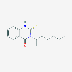 molecular formula C15H20N2OS B2762228 3-(Heptan-2-yl)-2-sulfanyl-3,4-dihydroquinazolin-4-one CAS No. 730976-65-5