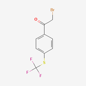 molecular formula C9H6BrF3OS B2762237 4-(三氟甲硫基)苯乙酰溴 CAS No. 2003-11-4