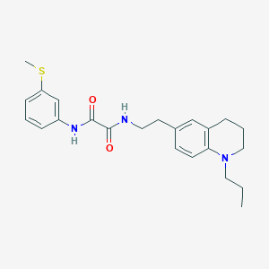 molecular formula C23H29N3O2S B2762239 N1-(3-(methylthio)phenyl)-N2-(2-(1-propyl-1,2,3,4-tetrahydroquinolin-6-yl)ethyl)oxalamide CAS No. 955529-05-2