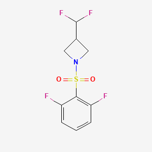 molecular formula C10H9F4NO2S B2762246 3-(Difluoromethyl)-1-((2,6-difluorophenyl)sulfonyl)azetidine CAS No. 2309599-64-0