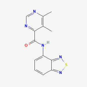 molecular formula C13H11N5OS B2762250 N-(2,1,3-Benzothiadiazol-4-yl)-5,6-dimethylpyrimidine-4-carboxamide CAS No. 2415570-04-4