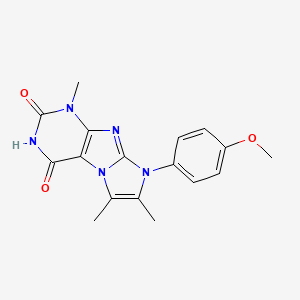 molecular formula C17H17N5O3 B2762267 8-(4-methoxyphenyl)-1,6,7-trimethyl-1H-imidazo[2,1-f]purine-2,4(3H,8H)-dione CAS No. 896675-07-3