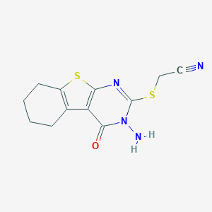 [(3-Amino-4-oxo-3,4,5,6,7,8-hexahydro[1]benzothieno[2,3-d]pyrimidin-2-yl)sulfanyl]acetonitrile