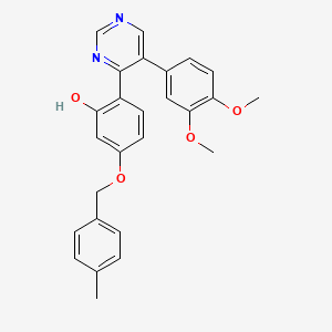 2-[5-(3,4-Dimethoxyphenyl)pyrimidin-4-yl]-5-[(4-methylphenyl)methoxy]phenol