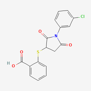 2-((1-(3-Chlorophenyl)-2,5-dioxopyrrolidin-3-yl)thio)benzoic acid