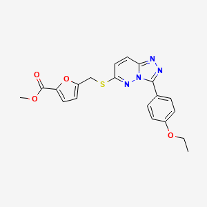 molecular formula C20H18N4O4S B2762280 甲基-5-(((3-(4-乙氧苯基)-[1,2,4]三唑并[4,3-b]吡啶-6-基)硫代)甲基)呋喃-2-甲酸酯 CAS No. 852437-03-7