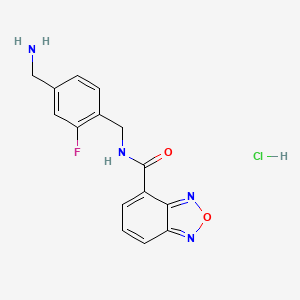 molecular formula C15H14ClFN4O2 B2762284 N-[[4-(氨甲基)-2-氟苯基]甲基]-2,1,3-苯并噻二唑-4-甲酰胺;盐酸 CAS No. 2418691-34-4