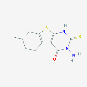 molecular formula C11H13N3OS2 B276229 3-amino-7-methyl-2-sulfanyl-5,6,7,8-tetrahydro[1]benzothieno[2,3-d]pyrimidin-4(3H)-one 