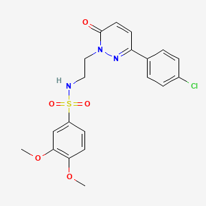 molecular formula C20H20ClN3O5S B2762290 N-(2-(3-(4-chlorophenyl)-6-oxopyridazin-1(6H)-yl)ethyl)-3,4-dimethoxybenzenesulfonamide CAS No. 923250-15-1