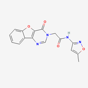 molecular formula C16H12N4O4 B2762296 N-(5-methylisoxazol-3-yl)-2-(4-oxobenzofuro[3,2-d]pyrimidin-3(4H)-yl)acetamide CAS No. 864923-23-9