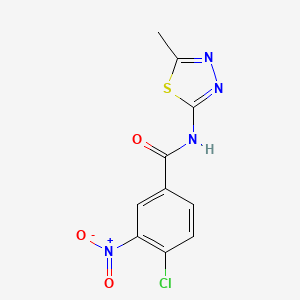molecular formula C10H7ClN4O3S B2762300 4-chloro-N-(5-methyl-1,3,4-thiadiazol-2-yl)-3-nitrobenzamide CAS No. 312591-31-4