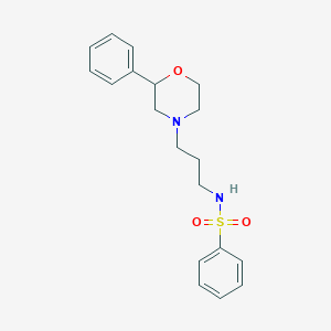 molecular formula C19H24N2O3S B2762320 N-[3-(2-phenylmorpholin-4-yl)propyl]benzenesulfonamide CAS No. 954249-36-6