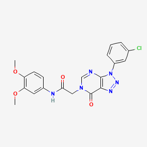 molecular formula C20H17ClN6O4 B2762328 2-(3-(3-chlorophenyl)-7-oxo-3H-[1,2,3]triazolo[4,5-d]pyrimidin-6(7H)-yl)-N-(3,4-dimethoxyphenyl)acetamide CAS No. 847384-89-8